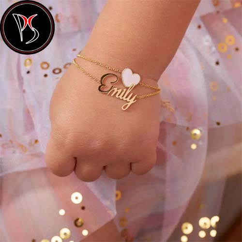 Vnox Personalized Baby Bar Bracelet Custom Name For Children Infant Boy Girls Stainless Steel Love Angle Mom To Daughter/Son